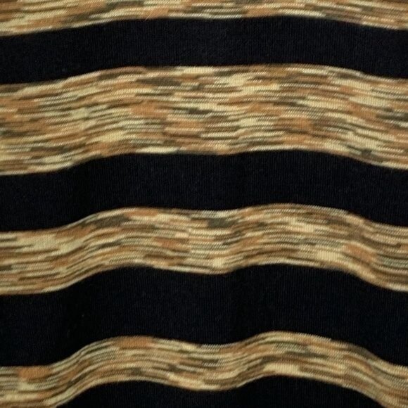 Ellen Tracy Sweater Dress Small Black Brown Striped Sheath Work Mini - Picture 9 of 10